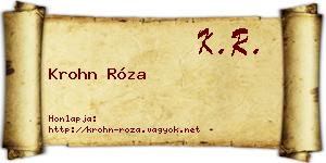 Krohn Róza névjegykártya